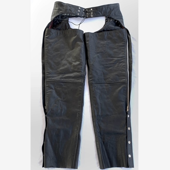 Jamin Leather Heavy Duty Lined Motorcycle Chaps ~ Men’s XXL - Picture 2 of 6